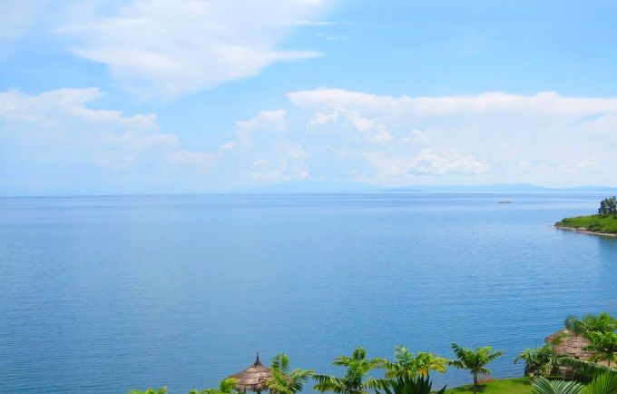 Lake Kivu-One of the African Great Lakes. It lies on the border between the Democratic Republic of the Congo and Rwanda. Lake Kivu empties into the Ruzizi River, which flows southwards into Lake Tanganyika in Burundi.